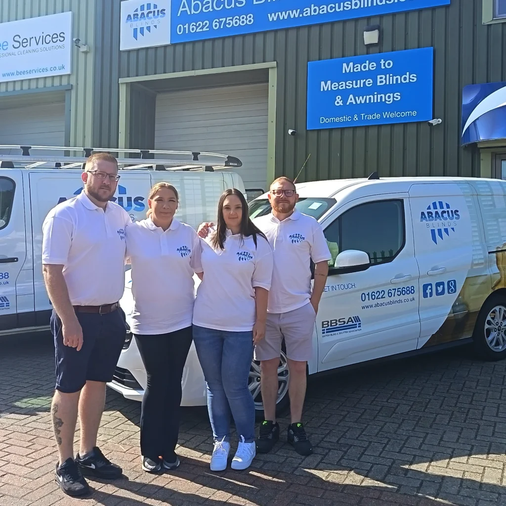The Abacus Blinds team — Bret, Roxanne, Stephanie and John