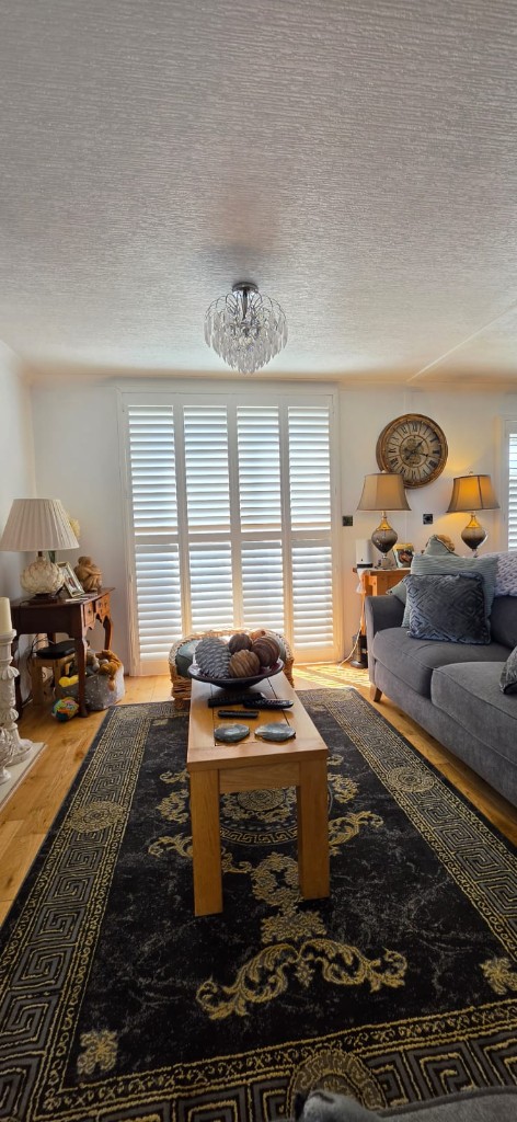 Pure White Shutters with 76mm Louvres, Static Caravan in Margate
