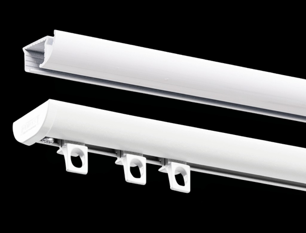 Premium aluminium curtain track profiles fitted by Abacus Blinds