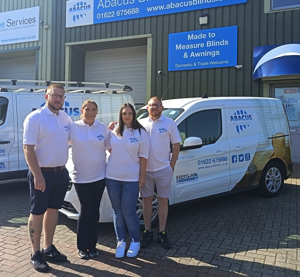 Family-run and friendly Abacus Blinds team at their Kent showroom